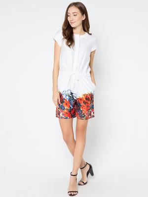 tie front printed romper - 16282883 - Standard Image - 4