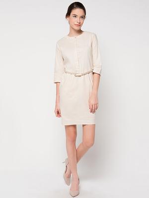 concealed placket belted sheath dress - 16282925 - Standard Image - 4