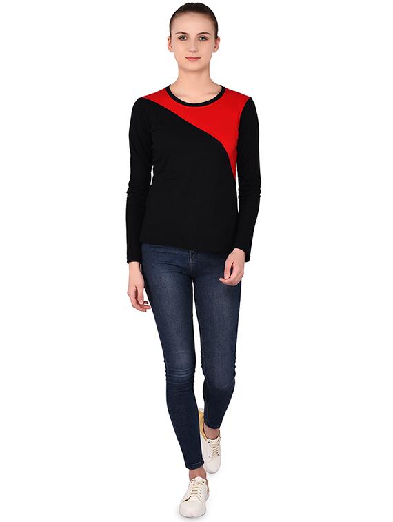 round neck color block tee - 16283715 - Zoom Image - 4