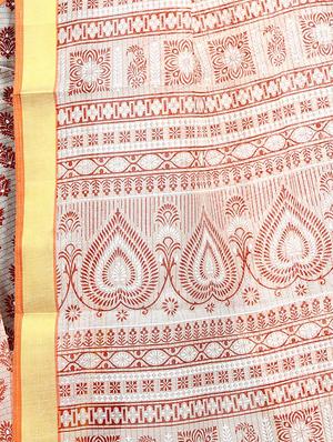 ethnic motifs printed gadwal saree with blouse - 16284925 - Standard Image - 4