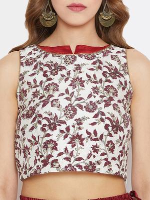 block printed top with sharara set - 16286146 - Standard Image - 4
