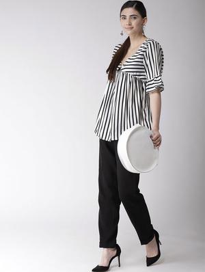 gathered detail striped top - 16286190 - Standard Image - 4