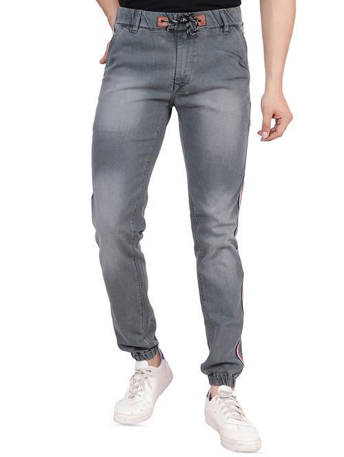 grey denim joggers - 16286418 - Standard Image - 1