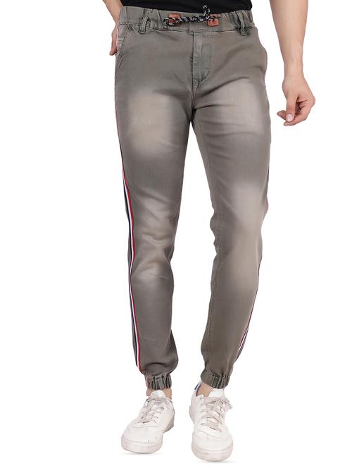 grey denim joggers - 16286420 - Standard Image - 1