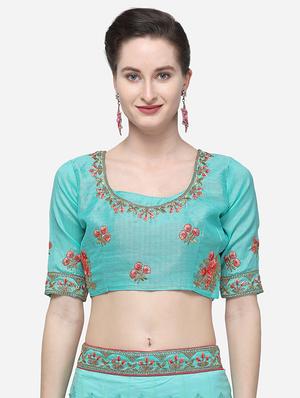 floral embroidered flared lehenga - 16287454 - Standard Image - 4