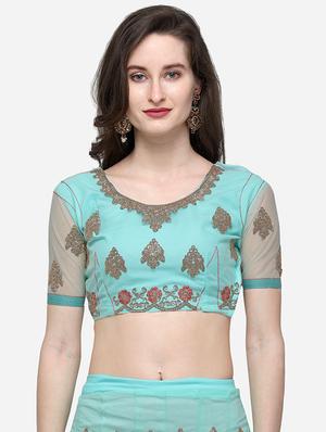 floral embroidered flared lehenga - 16287462 - Standard Image - 4