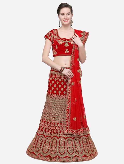 embroidered flared lehenga - 16287468 - Standard Image - 1