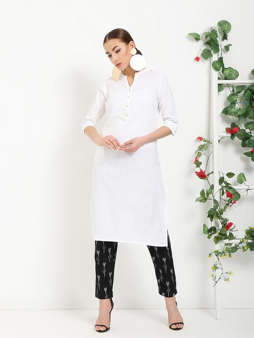 solid straight kurta - 16287724 - Standard Image - 1