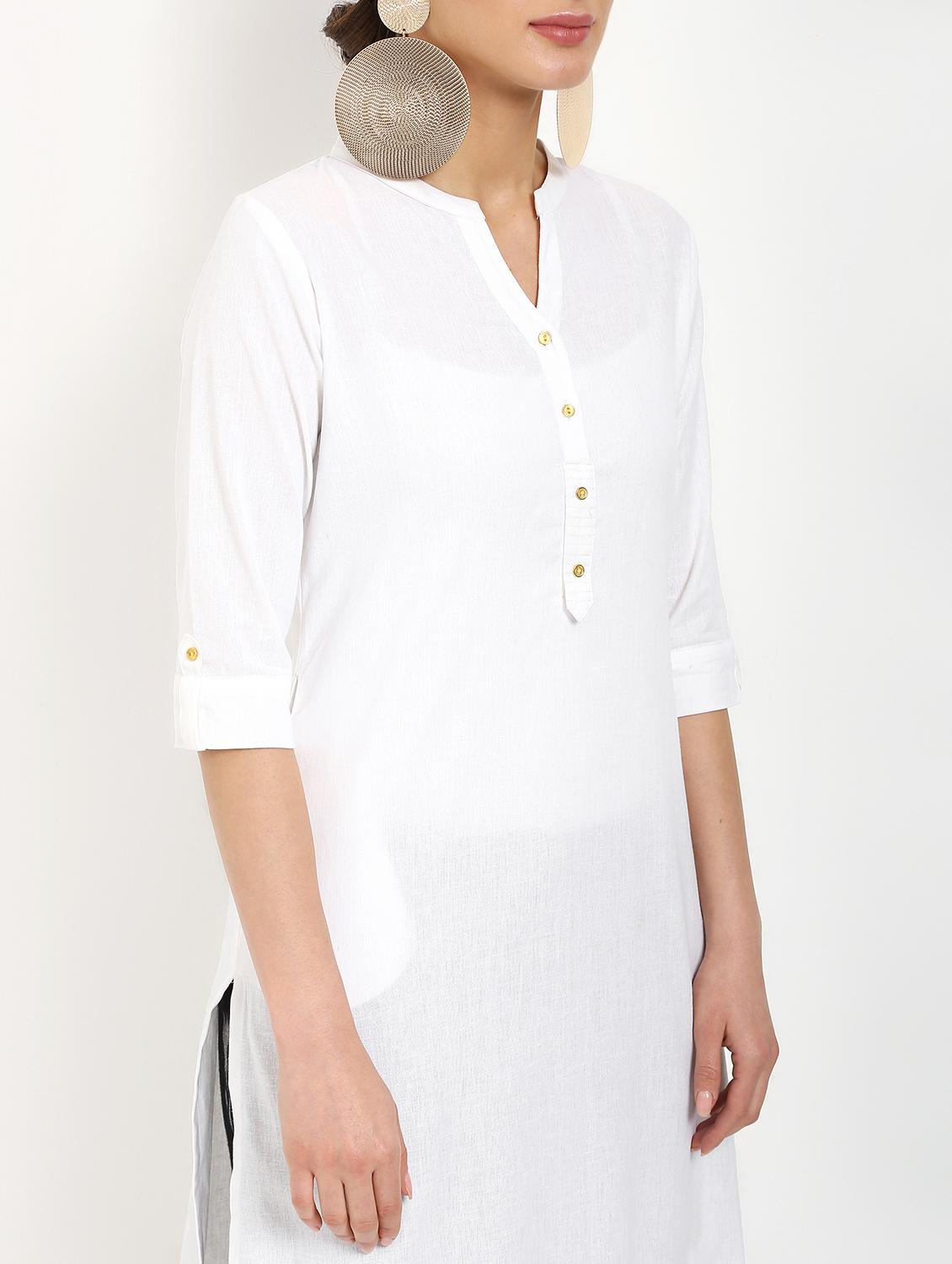 solid straight kurta - 16287724 - Zoom Image - 4
