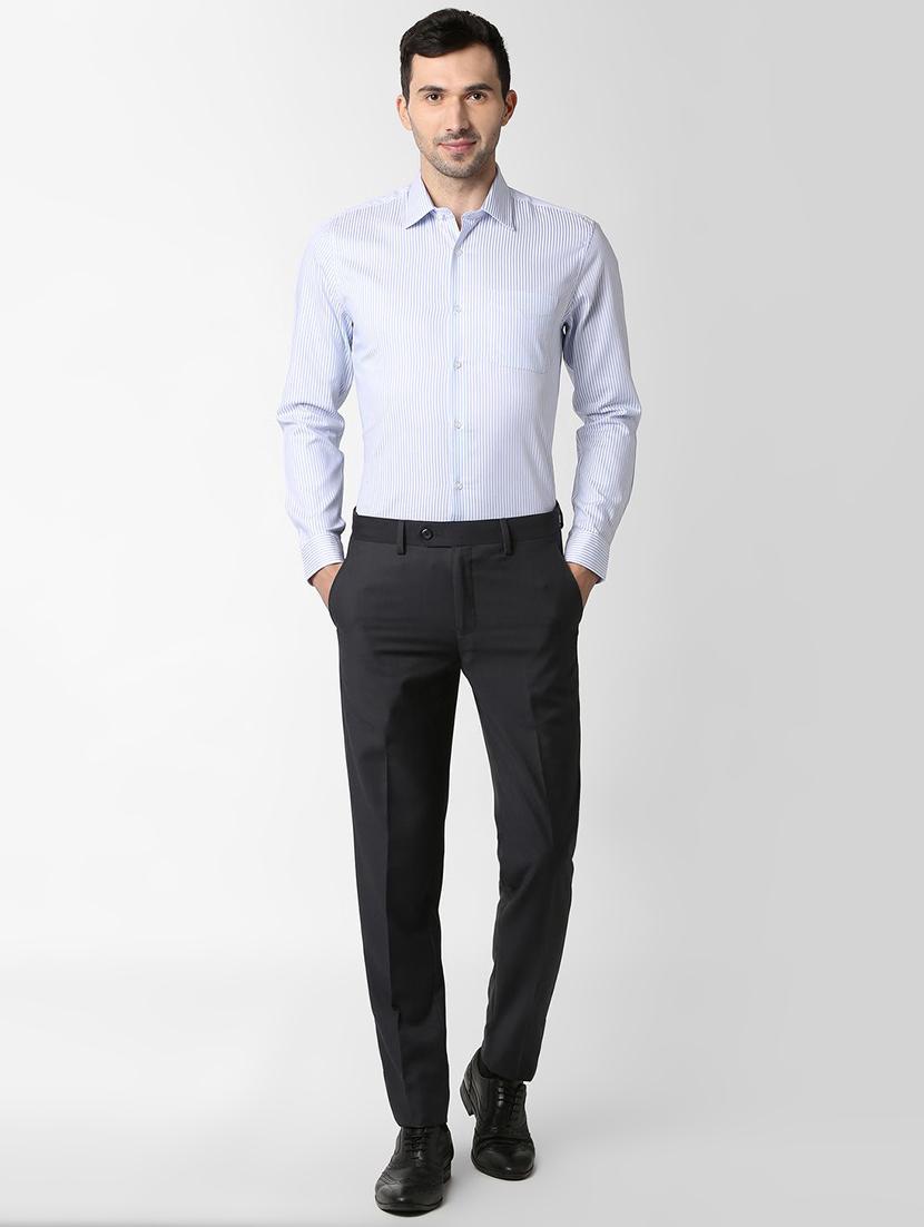 navy blue flat front formal trouser - 16289282 - Zoom Image - 4