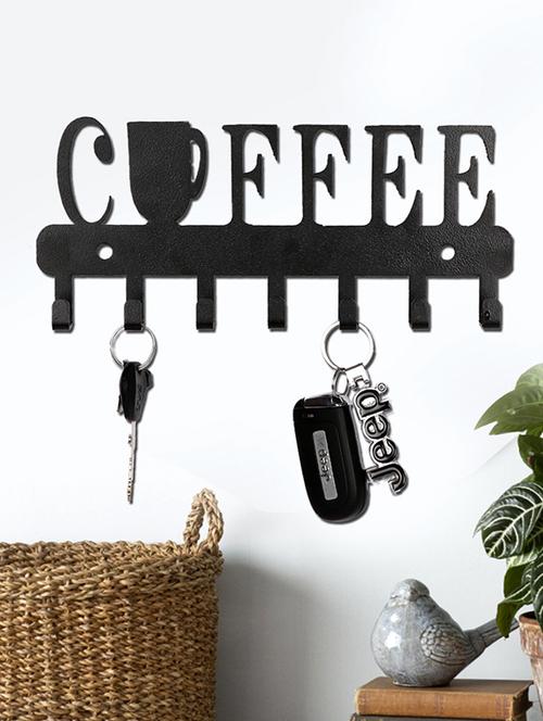Sehaz Artworks Metel Wall Hooks for keys | 7 Hook Cappuccino Wall Rack Holder for Kitchen Utensil | Hat Rack - 16289592 - Standard Image - 1