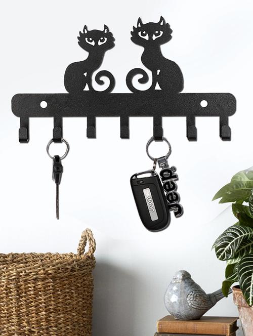 Sehaz Artworks Metel Wall Hooks for keys | 7 Hook Two-cat Wall Rack Holder for Kitchen Utensil | Hat Rack - 16289603 - Standard Image - 1