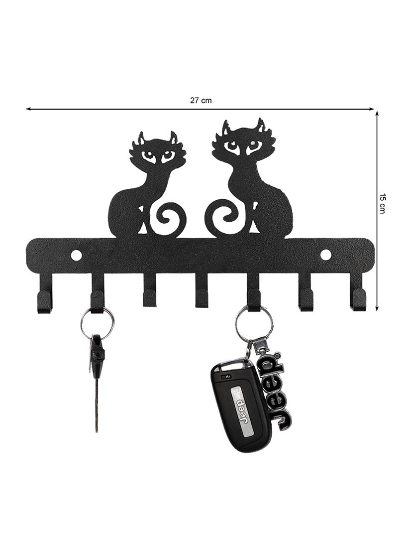 Sehaz Artworks Metel Wall Hooks for keys | 7 Hook Two-cat Wall Rack Holder for Kitchen Utensil | Hat Rack - 16289603 - Zoom Image - 4