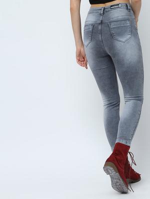 high rise stone washed jeans - 16289699 - Standard Image - 4