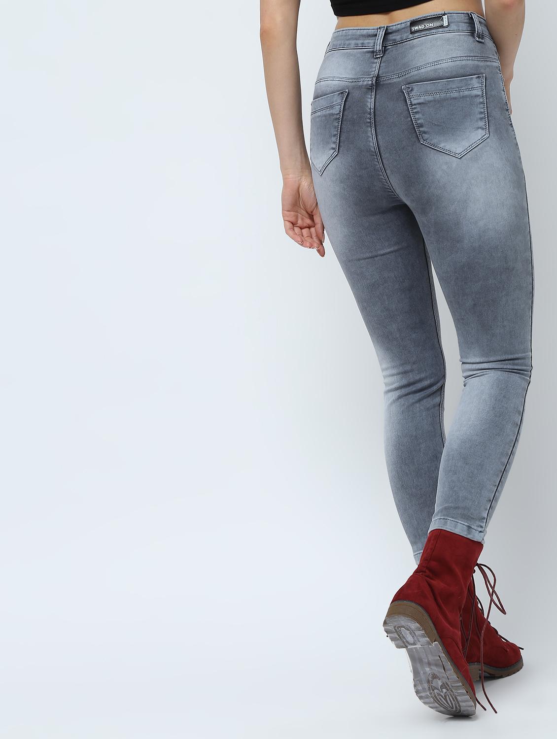 high rise stone washed jeans - 16289699 - Zoom Image - 4
