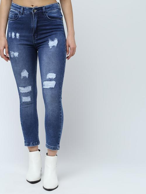 high rise stone washed jeans - 16289701 - Very Small Image - 1