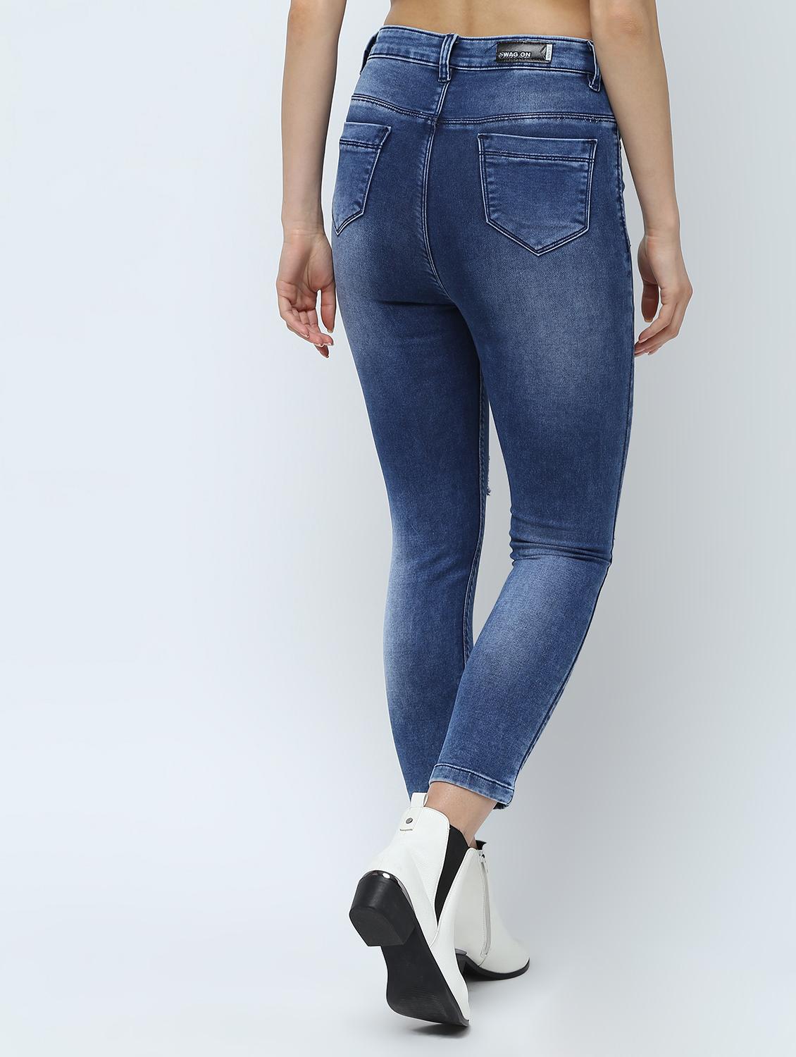 high rise stone washed jeans - 16289701 - Zoom Image - 4