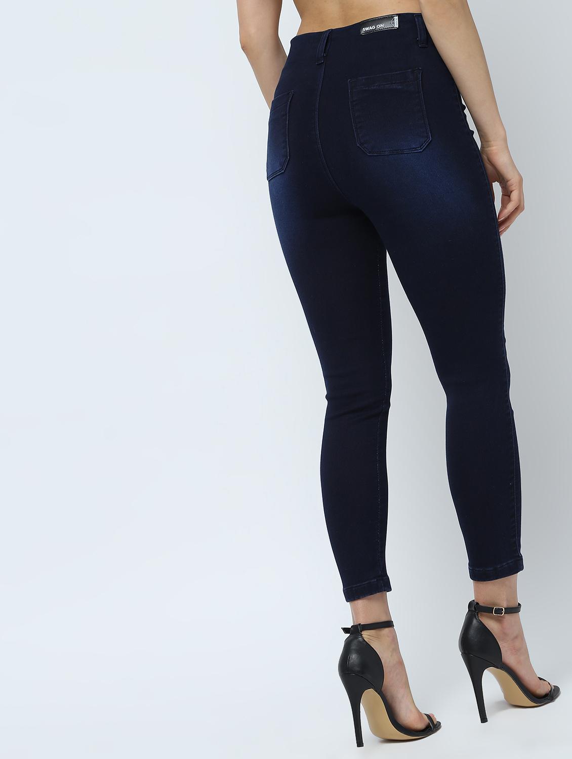 high rise stone washed jeans - 16289705 - Zoom Image - 4