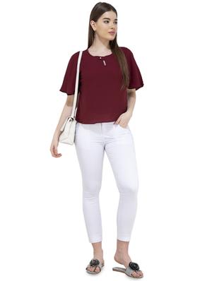 key hole neck short sleeved top - 16289724 - Standard Image - 4