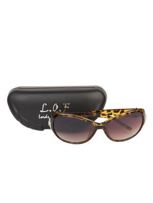lof leopard over size full rim uv protected sunglasses for women - 16290131 - Standard Image - 4