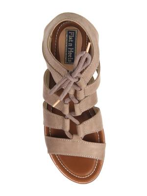 beige lace-up wedges - 16290344 - Standard Image - 4