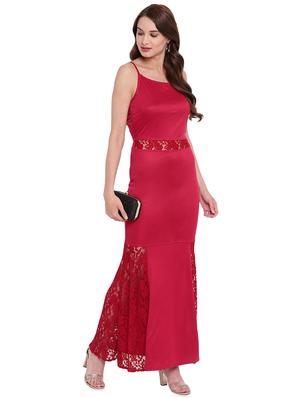 lace panel tie back maxi dress - 16291643 - Standard Image - 4