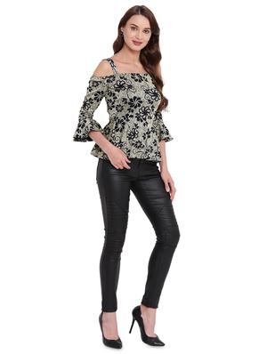 flute sleeved floral peplum top - 16291690 - Standard Image - 4