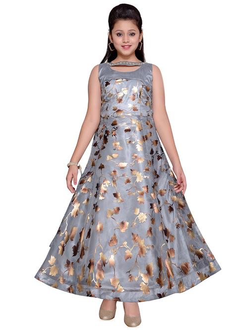 floral printed party gown - 16291902 - Standard Image - 1
