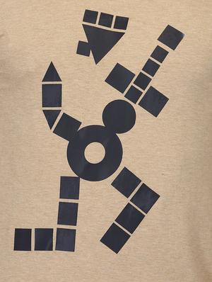 beige chest print t-shirt - 16293189 - Standard Image - 4