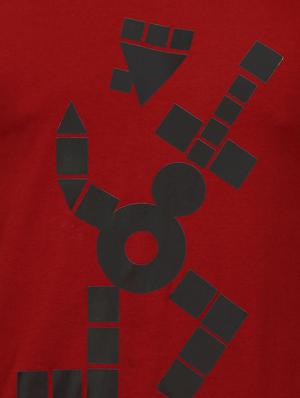 red chest print t-shirt - 16293190 - Standard Image - 4