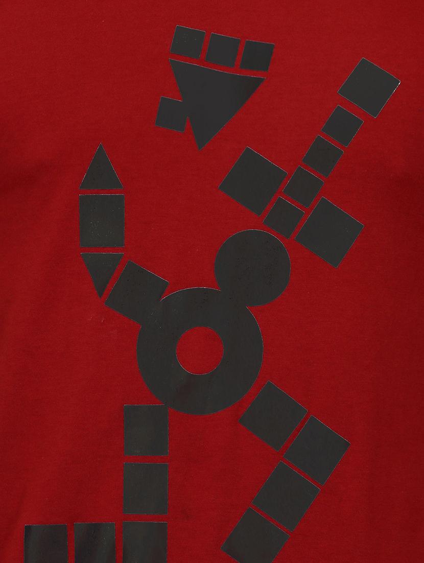 red chest print t-shirt - 16293190 - Zoom Image - 4