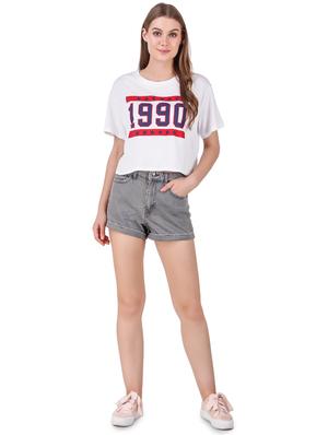turn up hem denim shorts - 16293428 - Standard Image - 4