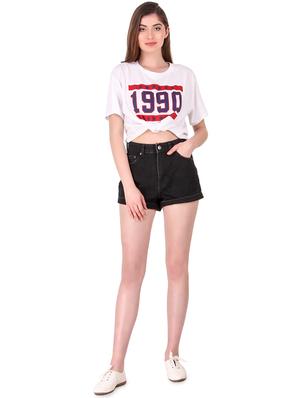 turn up hem denim shorts - 16293431 - Standard Image - 4