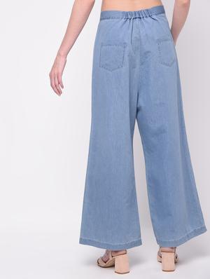 pocket patch wide leg denim trouser - 16293598 - Standard Image - 4