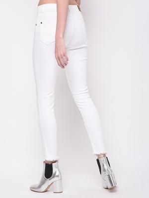 frayed hem skinny fit jeans - 16293599 - Standard Image - 4