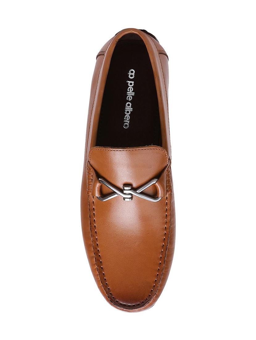 tan leather slip on loafers - 16293630 - Zoom Image - 4