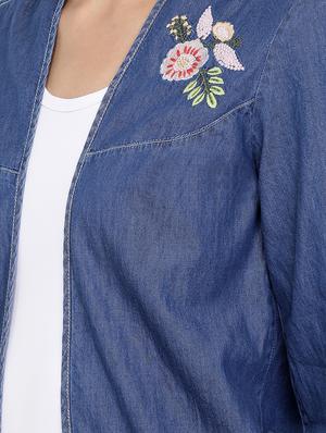 embroidered denim shrug - 16293952 - Standard Image - 4