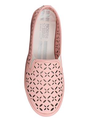 pink synthetic laceup casual shoes - 16294194 - Standard Image - 4