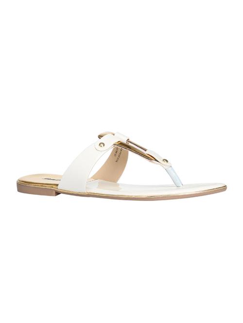 white t-strap sandals - 16294509 - Standard Image - 1