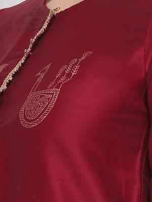 block print a-line kurta with pant set - 16295512 - Standard Image - 4
