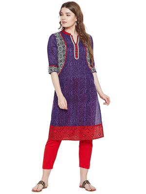 ethnic motifs printed straight kurta - 16295692 - Standard Image - 4