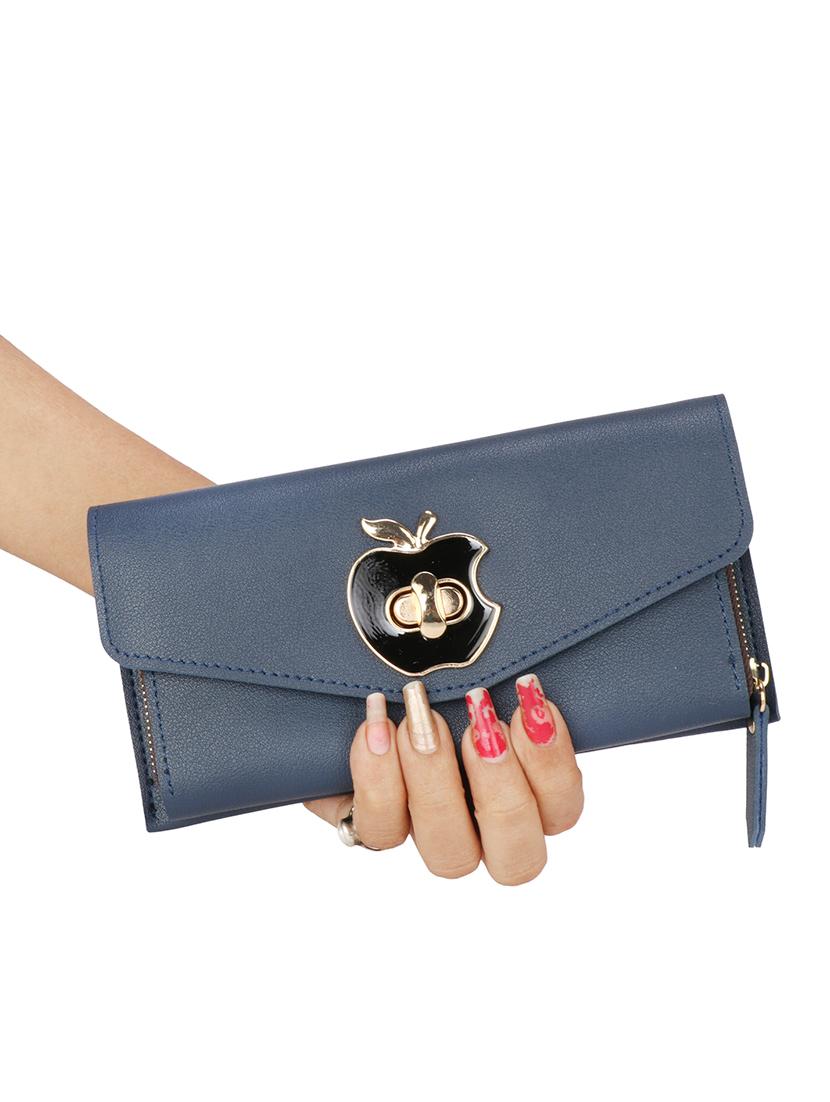blue leatherette (pu) regular clutch - 16295782 - Zoom Image - 4