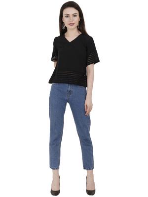 v-neck solid boxy top - 16297106 - Standard Image - 4