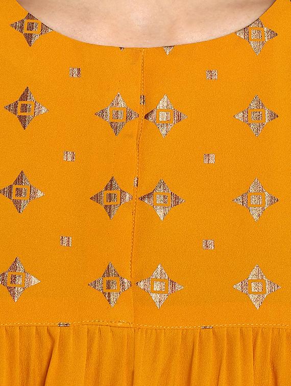 foil printed kurta palazzo set - 16297940 - Zoom Image - 4