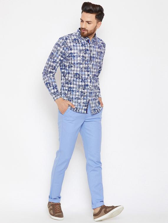 blue solid chinos - 16298299 - Zoom Image - 4
