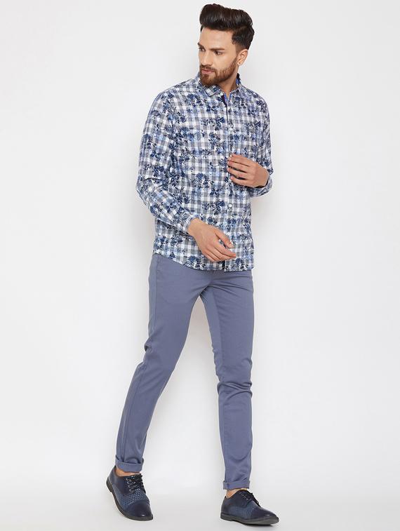blue solid chinos - 16298306 - Zoom Image - 4