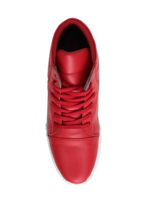 red leatherette lace up sneakers - 16298692 - Standard Image - 4