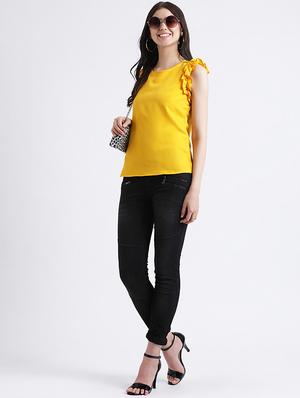 frill trim tie back top - 16298800 - Standard Image - 4