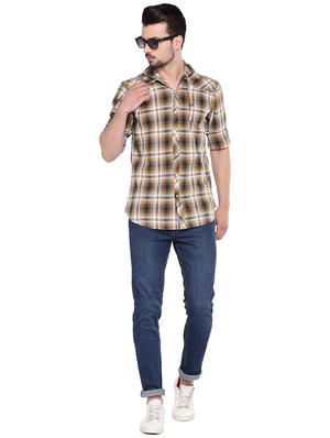 yellow checked casual shirt - 16299023 - Standard Image - 4