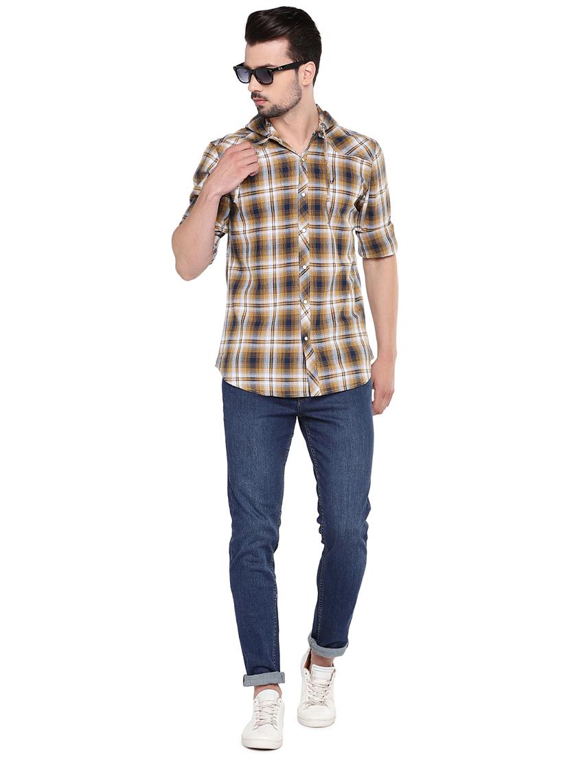 yellow checked casual shirt - 16299023 - Zoom Image - 4